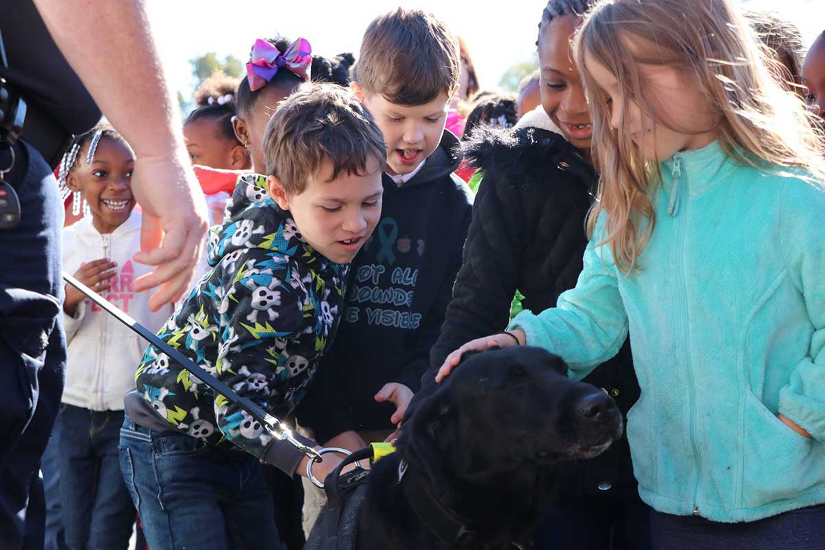 K-9 visiting a local school